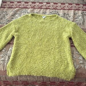 Anthropologie Current Air Light Green Chunky Knit Boat Neck Sweater Size Medium